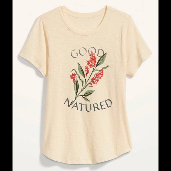 OLD NAVY GOOD NATURED YELLOW TEE NWT💚 - Picture 2 of 16